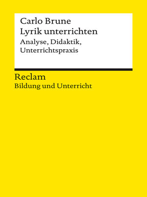 cover image of Lyrik unterrichten. Analyse, Didaktik, Unterrichtspraxis